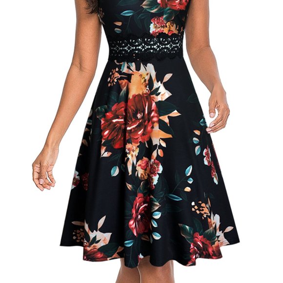 Printed Smocked Waist Sleeveless Dress - Picture 4 of 7